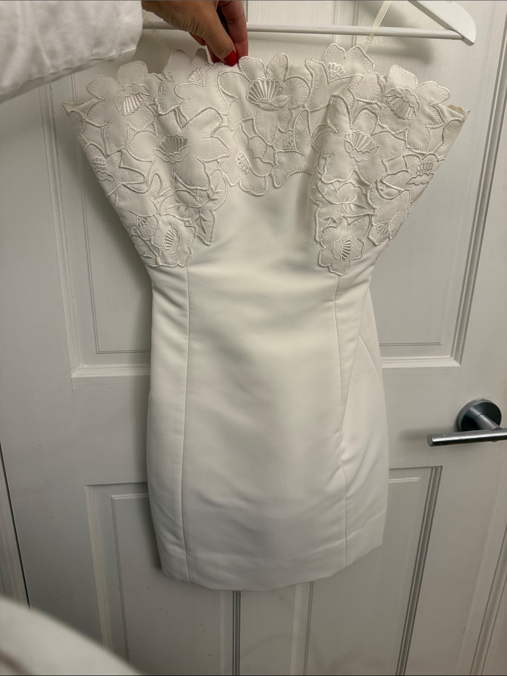 Sachin + Babi Alanna Ivory Strapless Floral-Appliqué Mini Dress - Picture 6 of 6